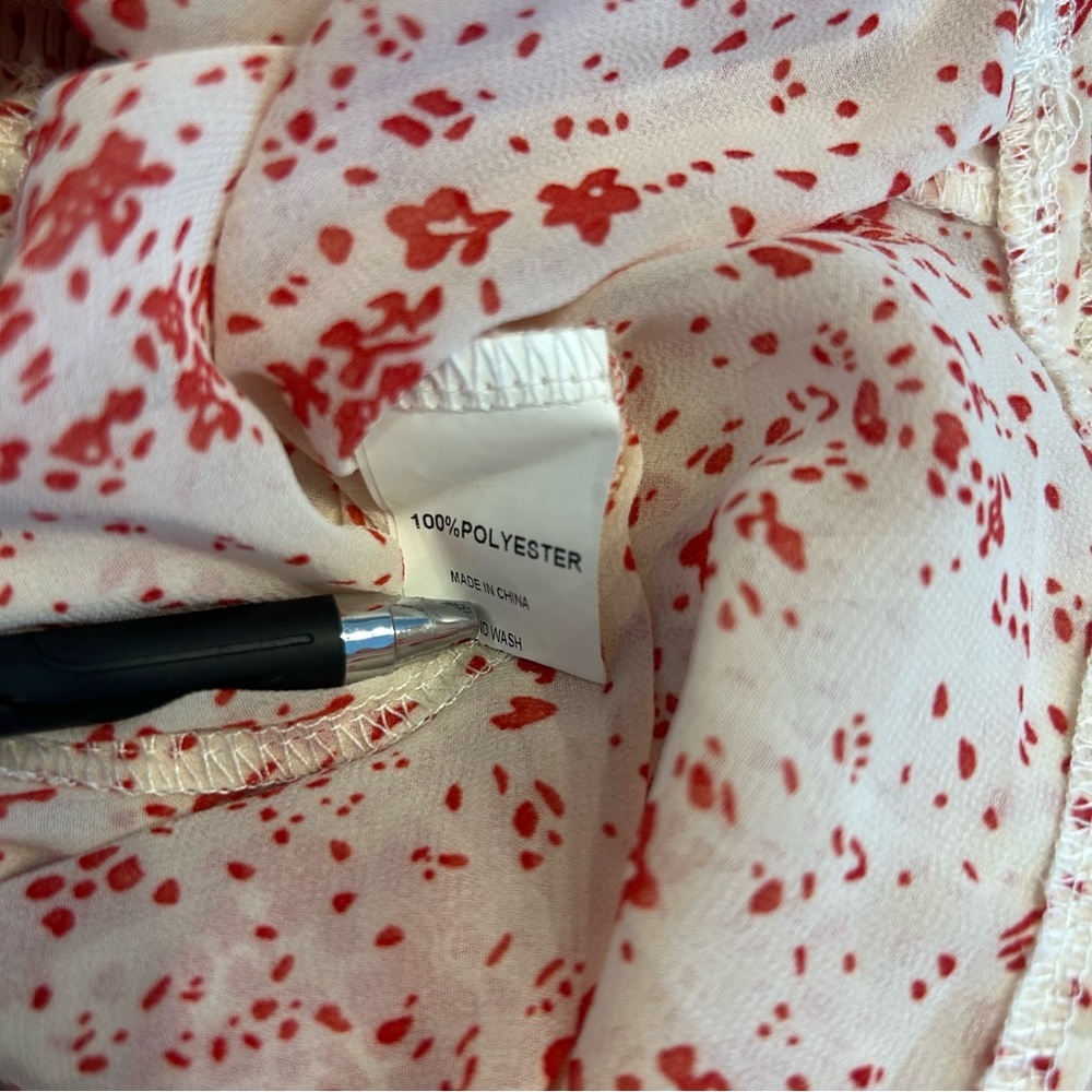 Princess Polly Cream and Red Floral Altona Mini Dress, Size 0 - Picture 10 of 11